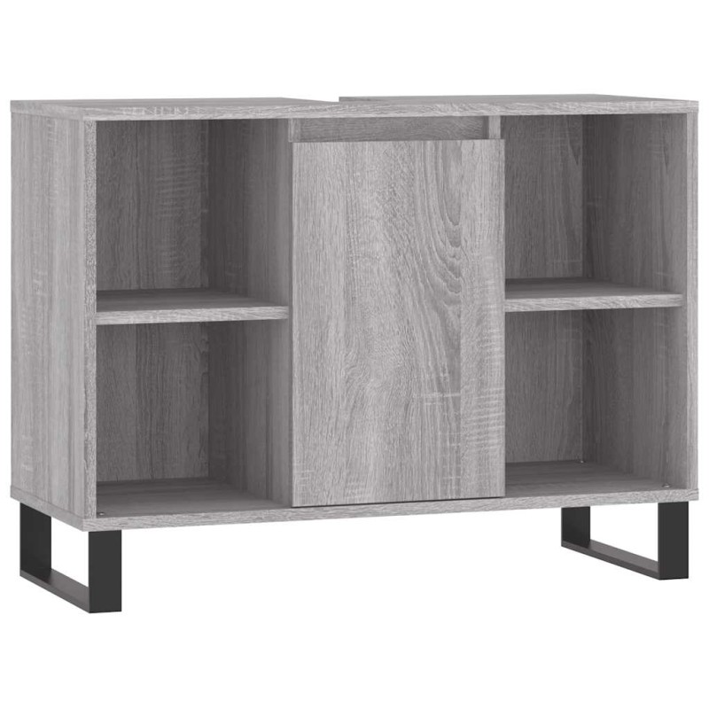 vidaXL Ντουλάπι Μπάνιου Γκρι Sonoma 80 x 33 x 60 εκ. από Επεξεργ. Ξύλο