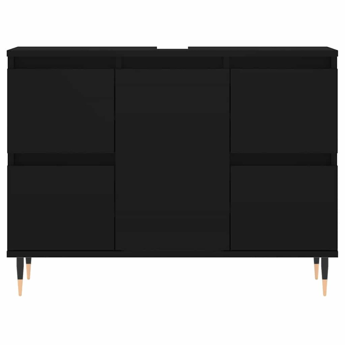 vidaXL Ντουλάπι Μπάνιου Μαύρο 80 x 33 x 60 εκ. από Επεξεργασμένο Ξύλο