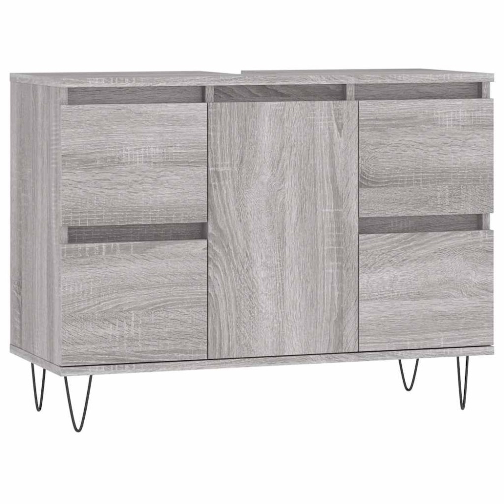 vidaXL Ντουλάπι Μπάνιου Γκρι Sonoma 80 x 33 x 60 εκ. από Επεξεργ. Ξύλο