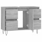 vidaXL Ντουλάπι Μπάνιου Γκρι Sonoma 80 x 33 x 60 εκ. από Επεξεργ. Ξύλο
