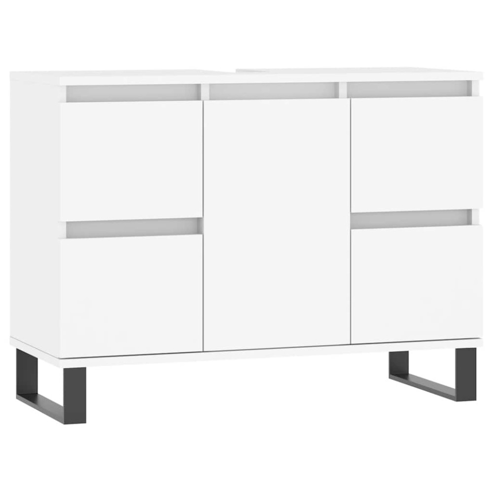 vidaXL Ντουλάπι Μπάνιου Λευκό 80 x 33 x 60 εκ. Επεξεργασμένο Ξύλο
