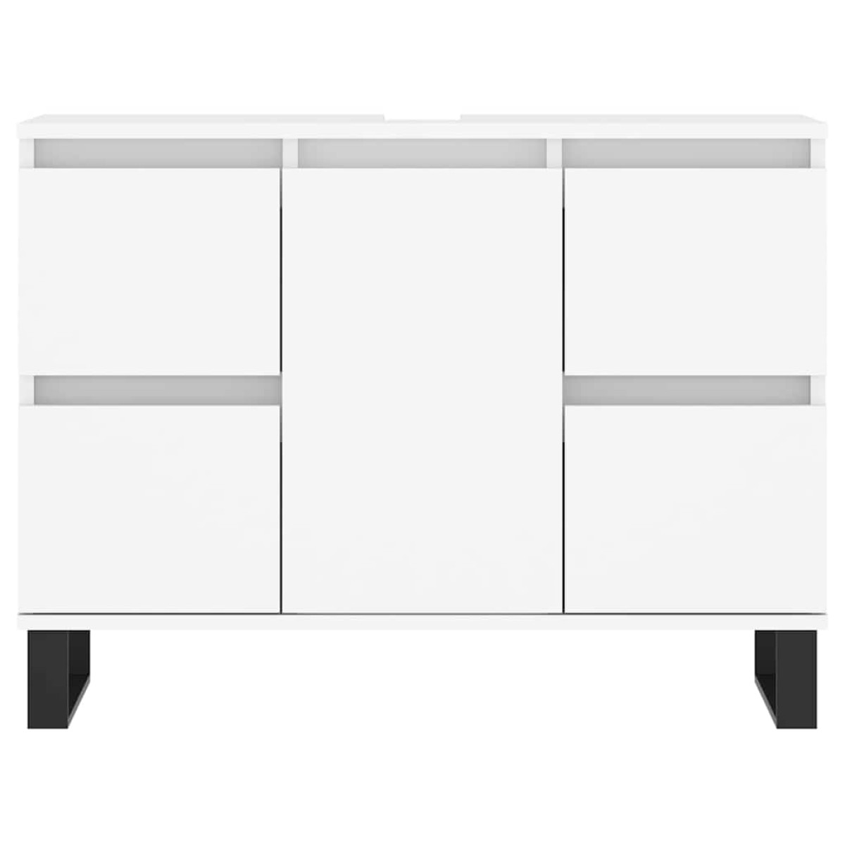 vidaXL Ντουλάπι Μπάνιου Λευκό 80 x 33 x 60 εκ. Επεξεργασμένο Ξύλο