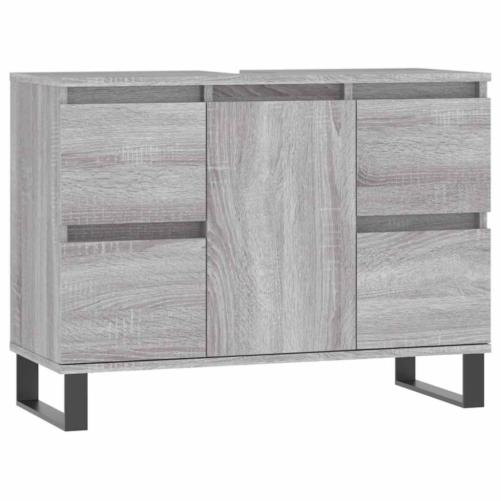 vidaXL Ντουλάπι Μπάνιου Γκρι Sonoma 80 x 33 x 60 εκ. από Επεξεργ. Ξύλο