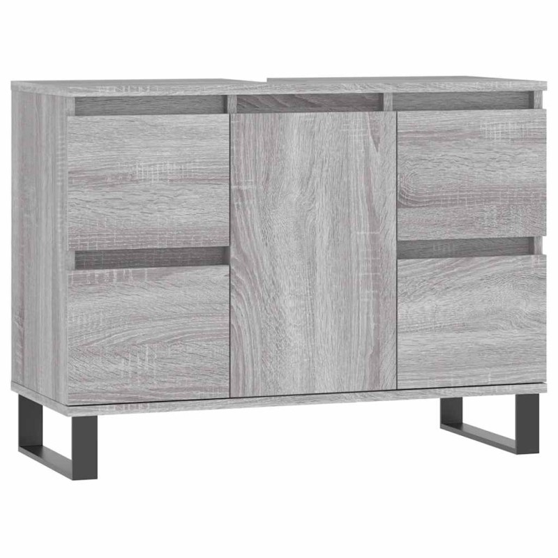 vidaXL Ντουλάπι Μπάνιου Γκρι Sonoma 80 x 33 x 60 εκ. από Επεξεργ. Ξύλο