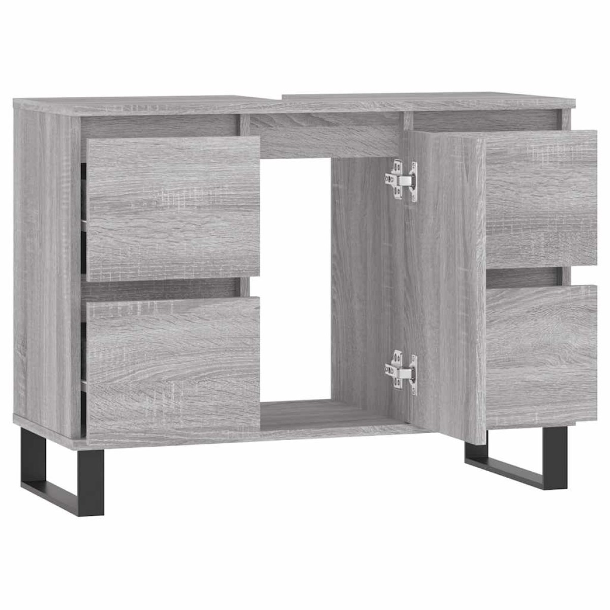 vidaXL Ντουλάπι Μπάνιου Γκρι Sonoma 80 x 33 x 60 εκ. από Επεξεργ. Ξύλο