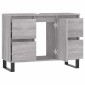 vidaXL Ντουλάπι Μπάνιου Γκρι Sonoma 80 x 33 x 60 εκ. από Επεξεργ. Ξύλο