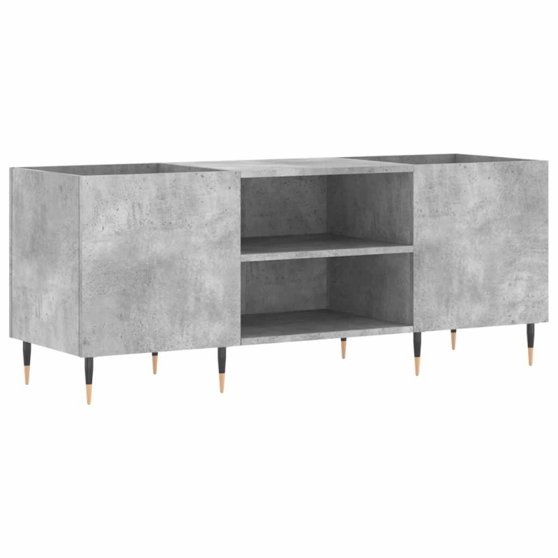 vidaXL Δισκοθήκη Γκρι Σκυροδέματος 121x38x48 εκ. Επεξεργασμένο Ξύλο