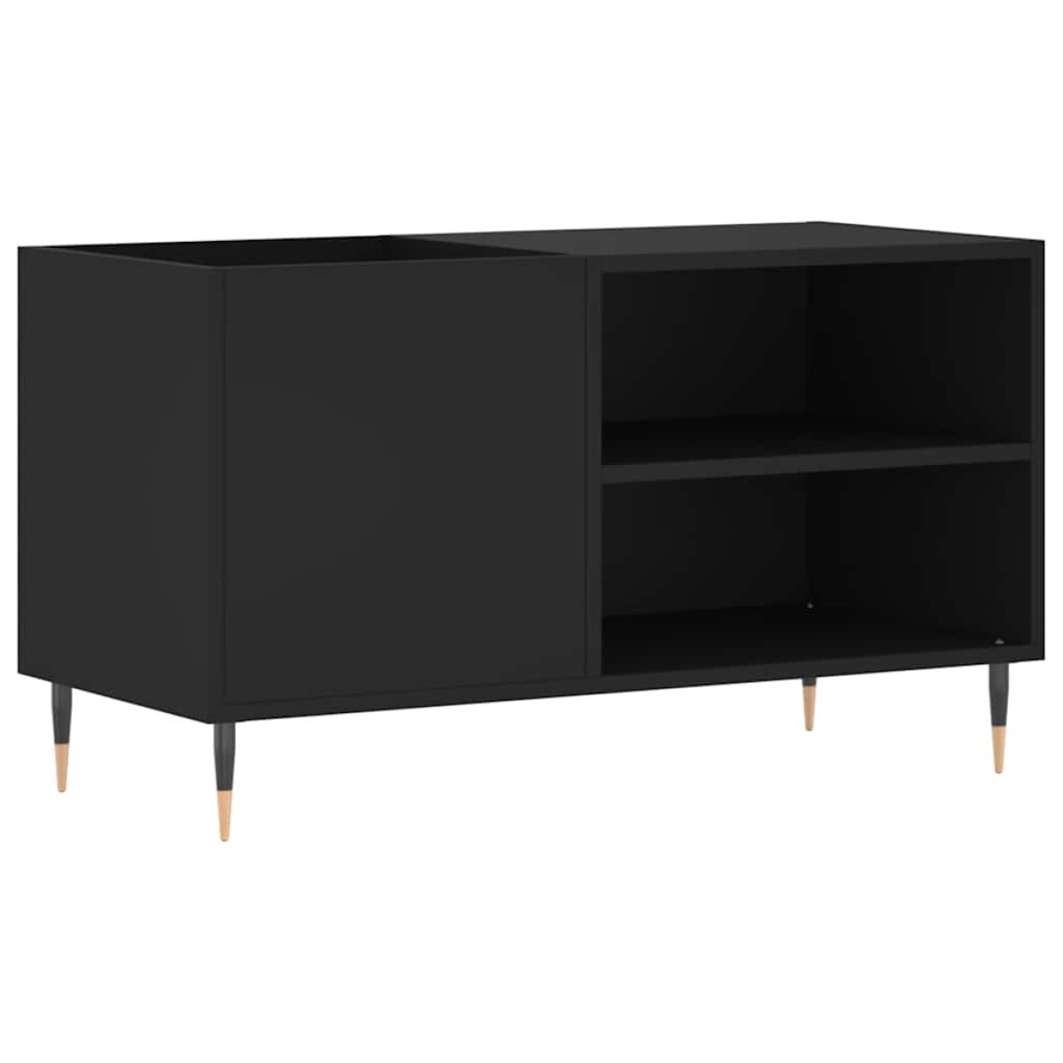 vidaXL Δισκοθήκη Μαύρη 85 x 38 x 48 εκ. από Επεξεργασμένο Ξύλο