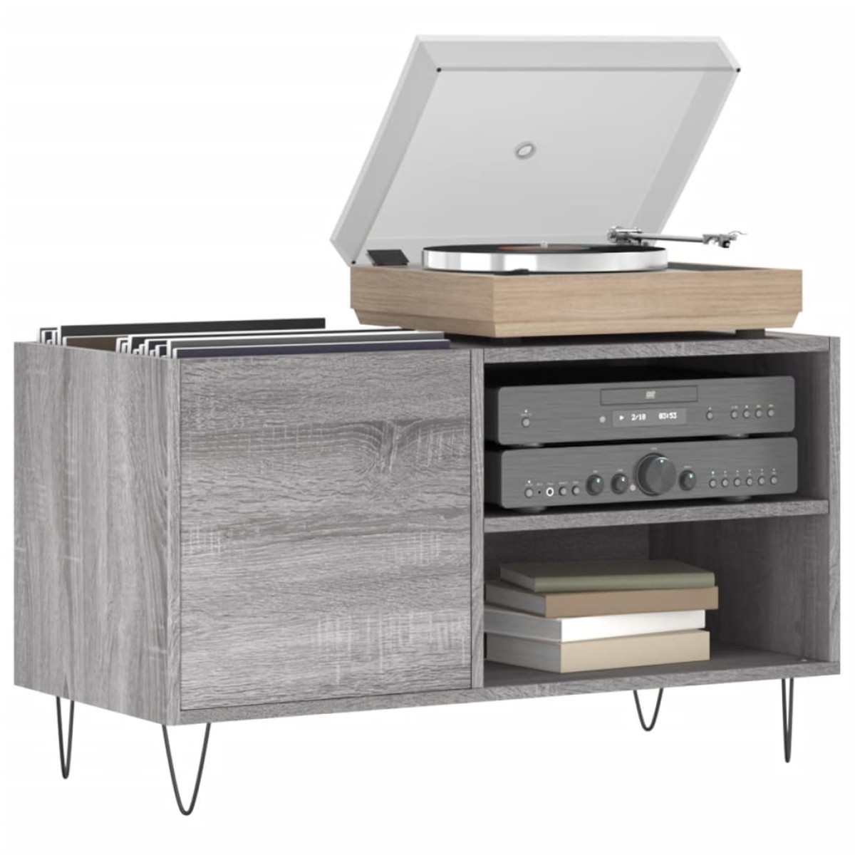 vidaXL Δισκοθήκη Γκρι Sonoma 85 x 38 x 48 εκ. από Επεξεργασμένο Ξύλο