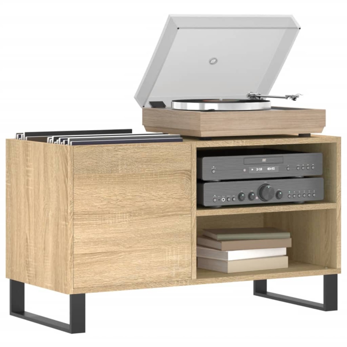 vidaXL Δισκοθήκη Sonoma Δρυς 85 x 38 x 48 εκ. από Επεξεργασμένο Ξύλο