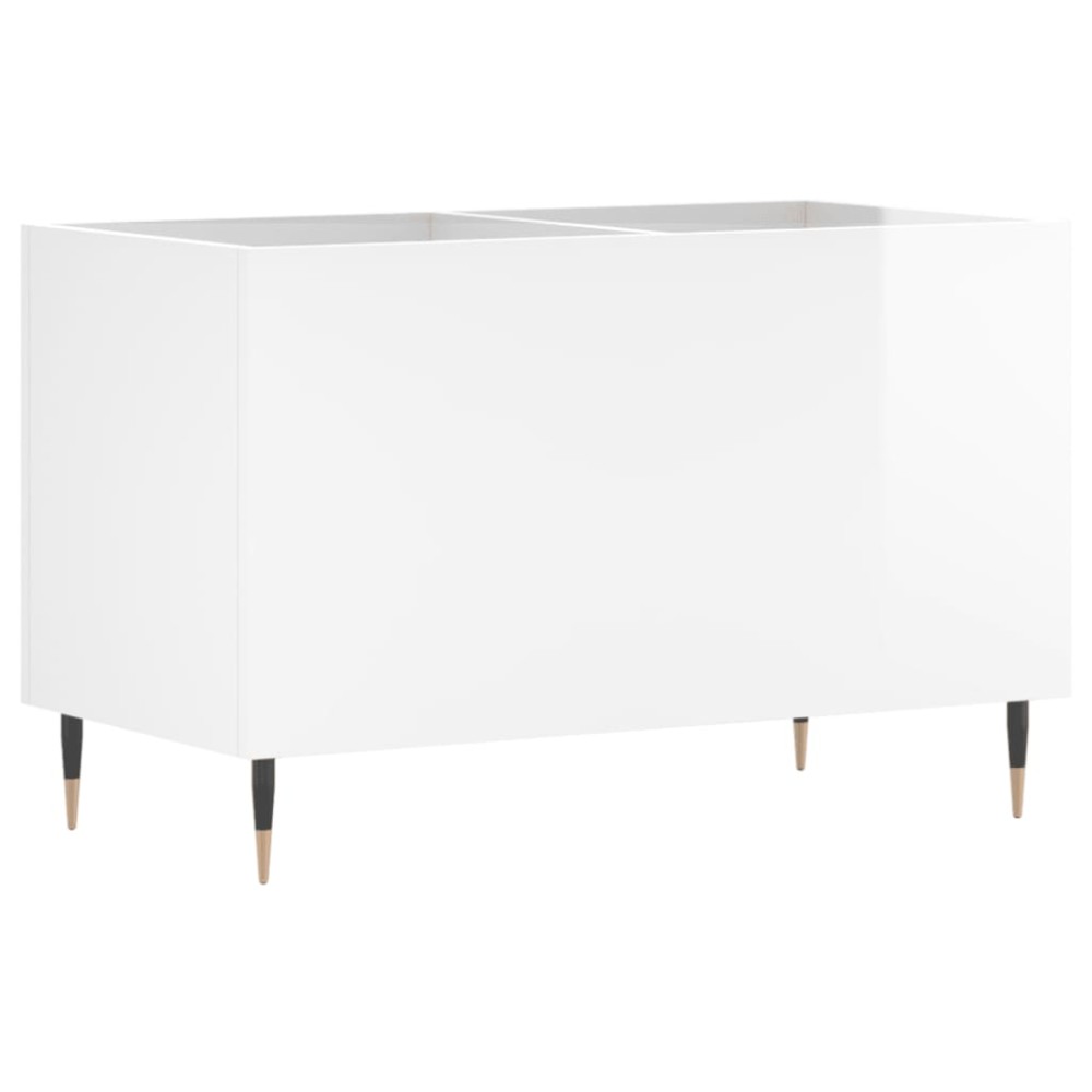 vidaXL Δισκοθήκη Γυαλιστερή Λευκή 74,5x38x48 εκ. Επεξεργασμένο Ξύλο