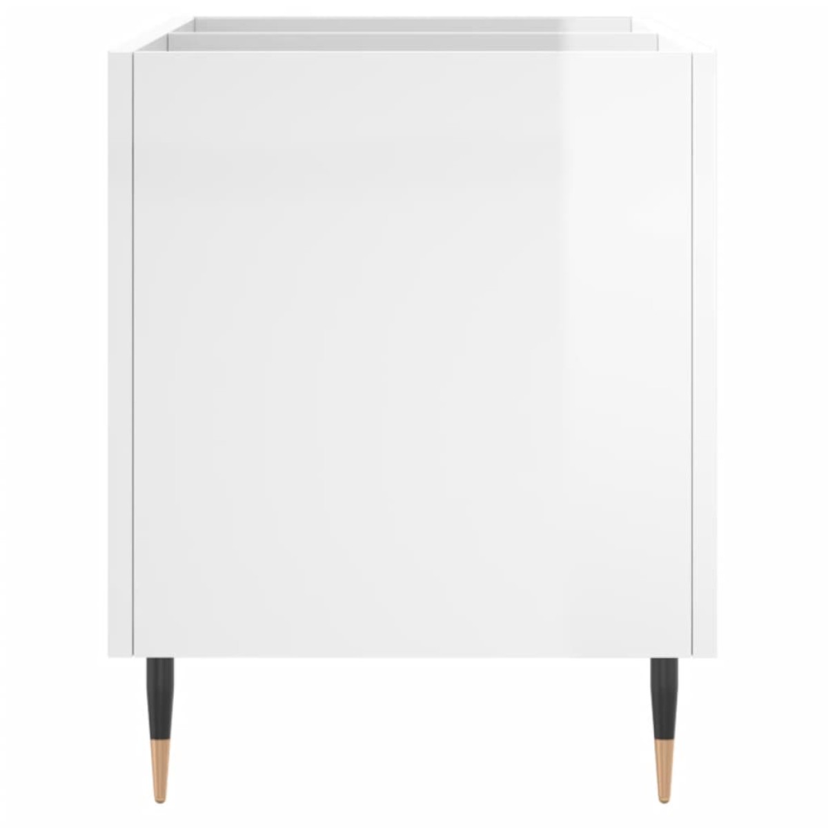 vidaXL Δισκοθήκη Γυαλιστερή Λευκή 74,5x38x48 εκ. Επεξεργασμένο Ξύλο