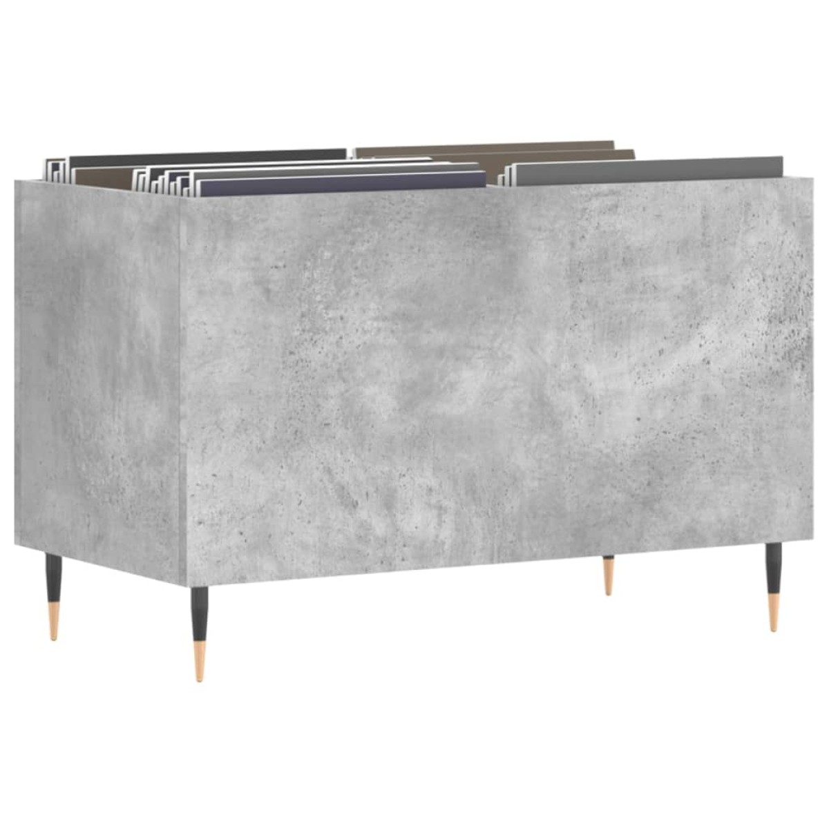 vidaXL Δισκοθήκη Γκρι Σκυροδέματος 74,5x38x48 εκ. Επεξεργασμένο Ξύλο