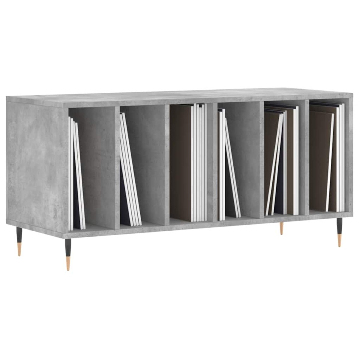 vidaXL Έπιπλο Δίσκων Γκρι Σκυροδέματος 100x38x48 εκ Επεξεργασμένο Ξύλο