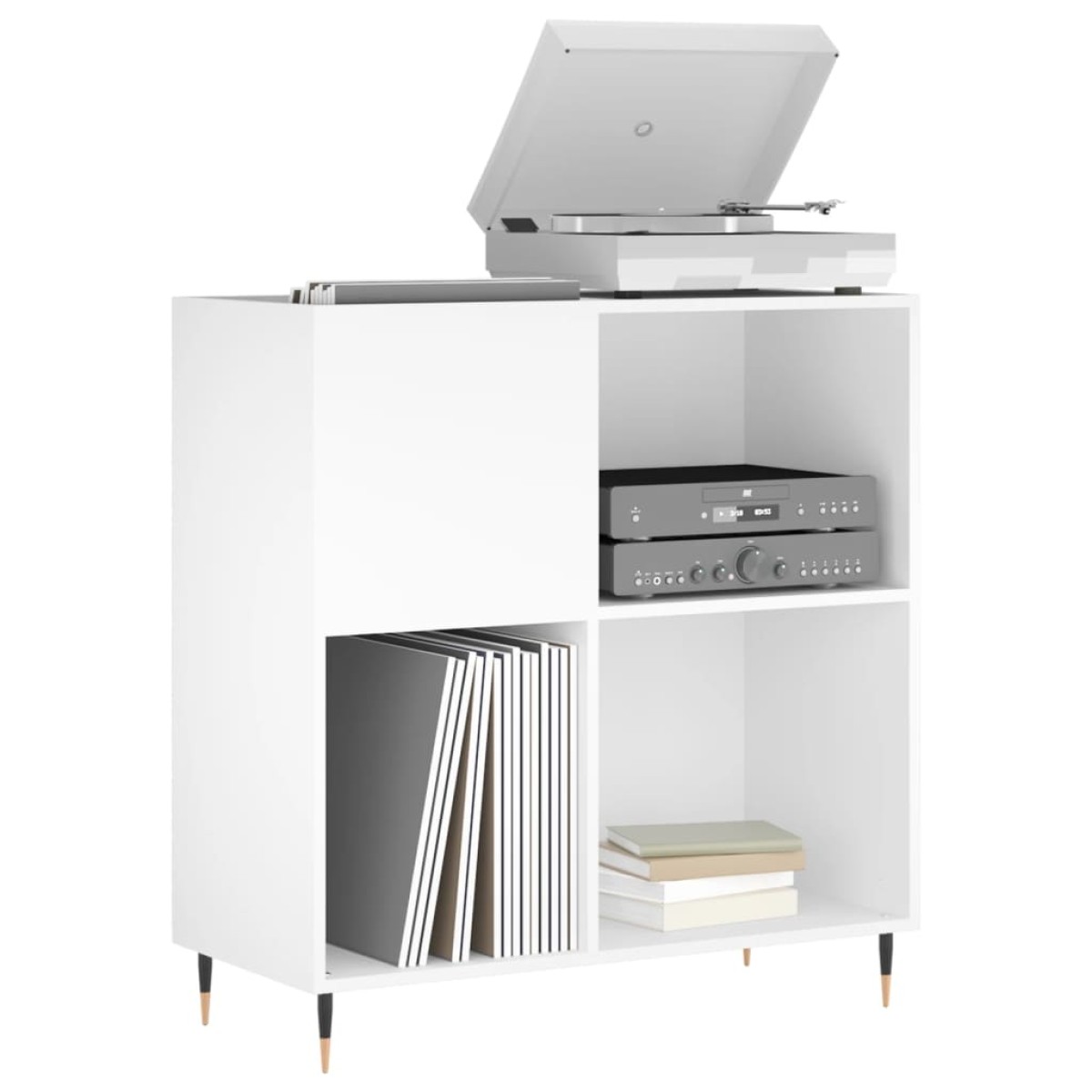vidaXL Έπιπλο Δίσκων Λευκό 84,5 x 38 x 89 εκ. από Επεξεργασμένο Ξύλο
