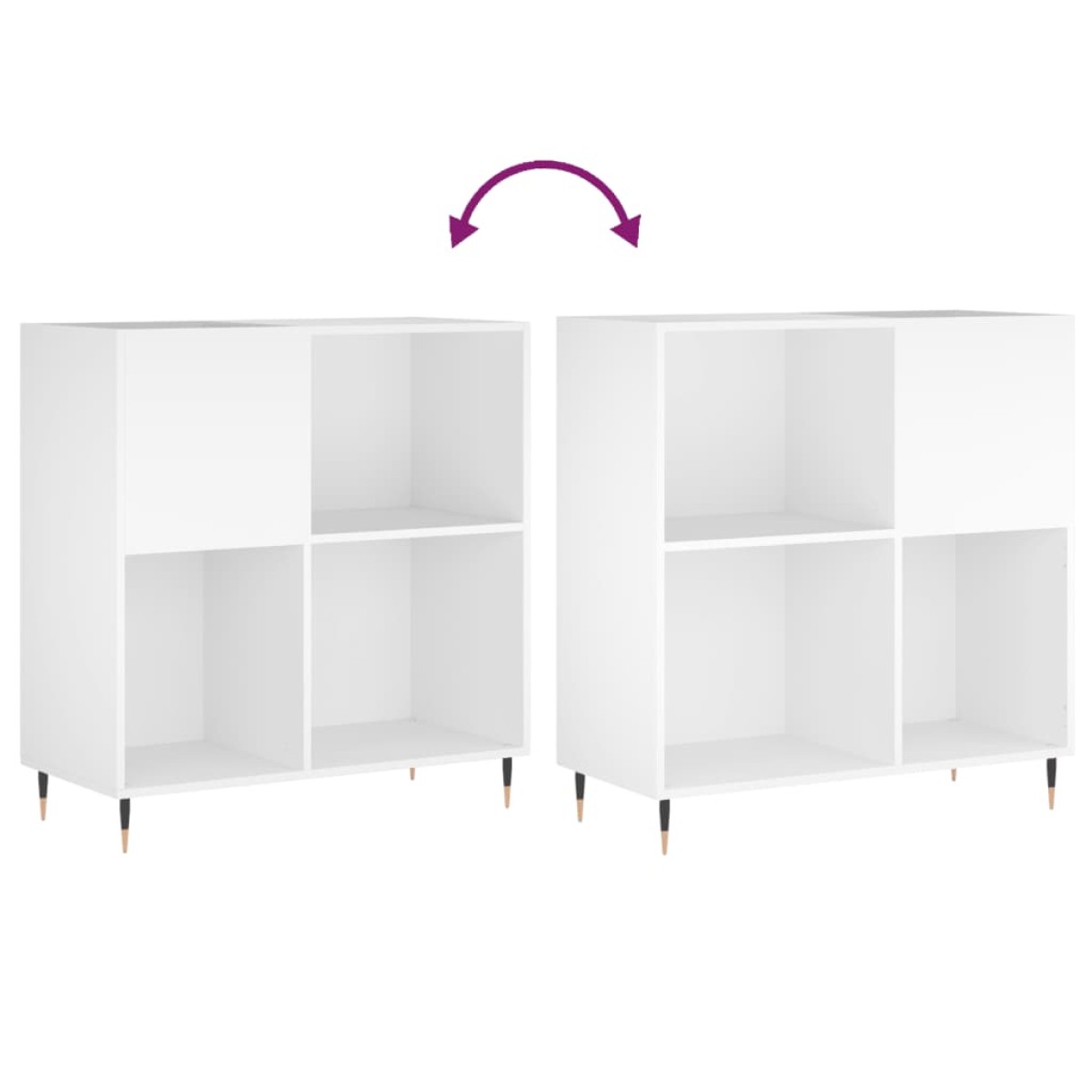 vidaXL Έπιπλο Δίσκων Λευκό 84,5 x 38 x 89 εκ. από Επεξεργασμένο Ξύλο
