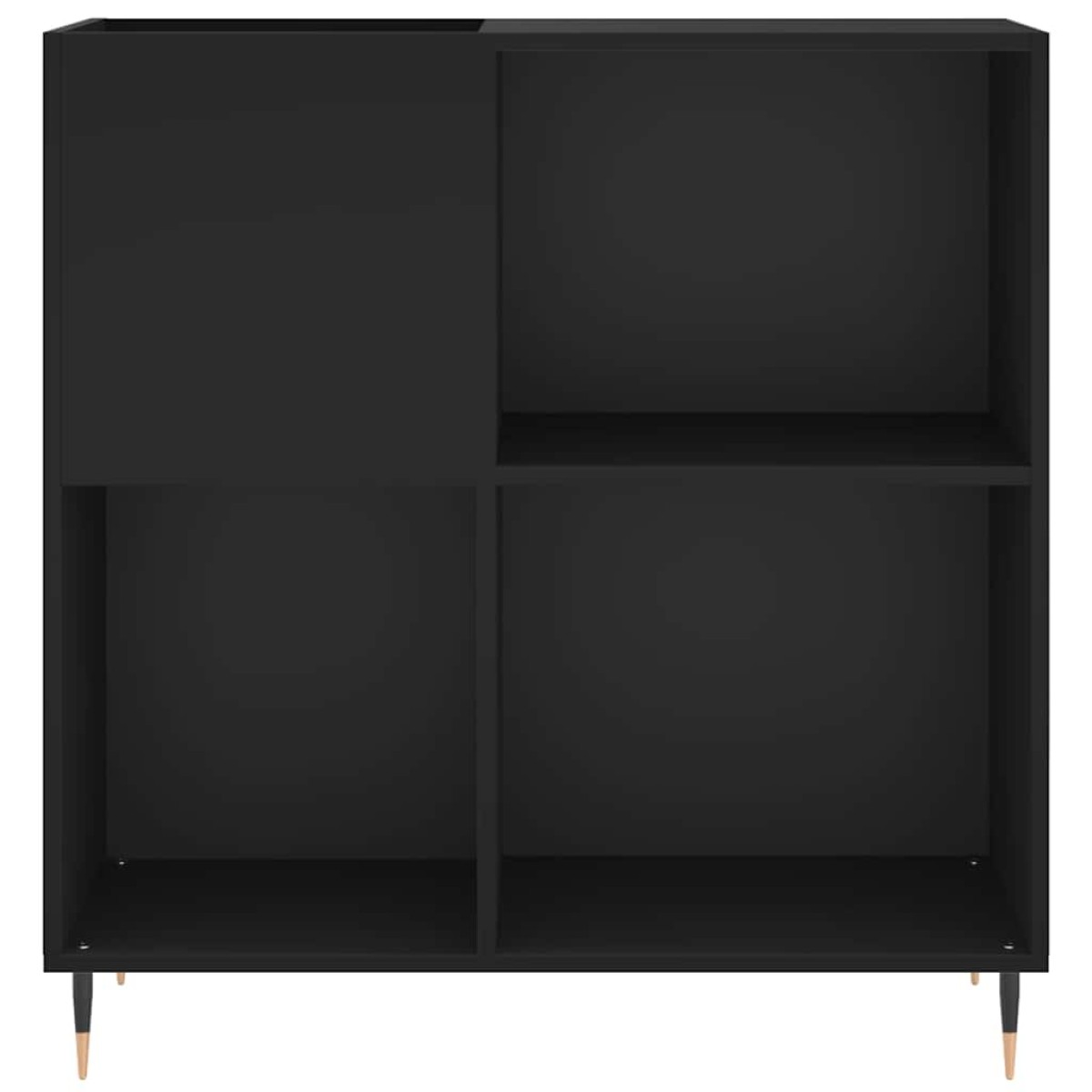 vidaXL Δισκοθήκη Μαύρη 84,5 x 38 x 89 εκ. από Επεξεργασμένο Ξύλο