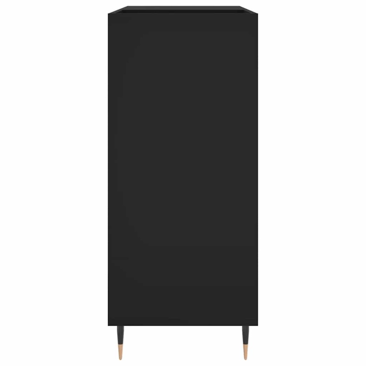 vidaXL Δισκοθήκη Μαύρη 84,5 x 38 x 89 εκ. από Επεξεργασμένο Ξύλο