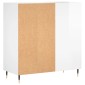 vidaXL Δισκοθήκη Γυαλιστερή Λευκή 84,5 x 38x 89 εκ. από Επεξεργ. Ξύλο