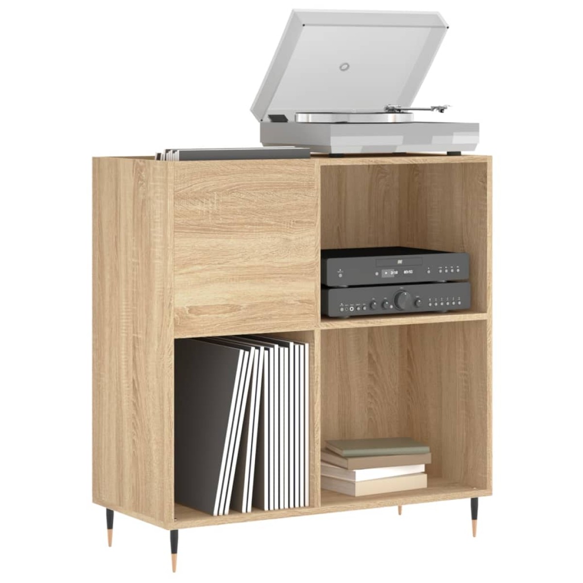 vidaXL Δισκοθήκη Sonoma Δρυς 84,5 x 38 x 89 εκ. από Επεξεργασμένο Ξύλο