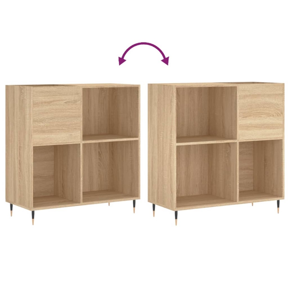 vidaXL Δισκοθήκη Sonoma Δρυς 84,5 x 38 x 89 εκ. από Επεξεργασμένο Ξύλο