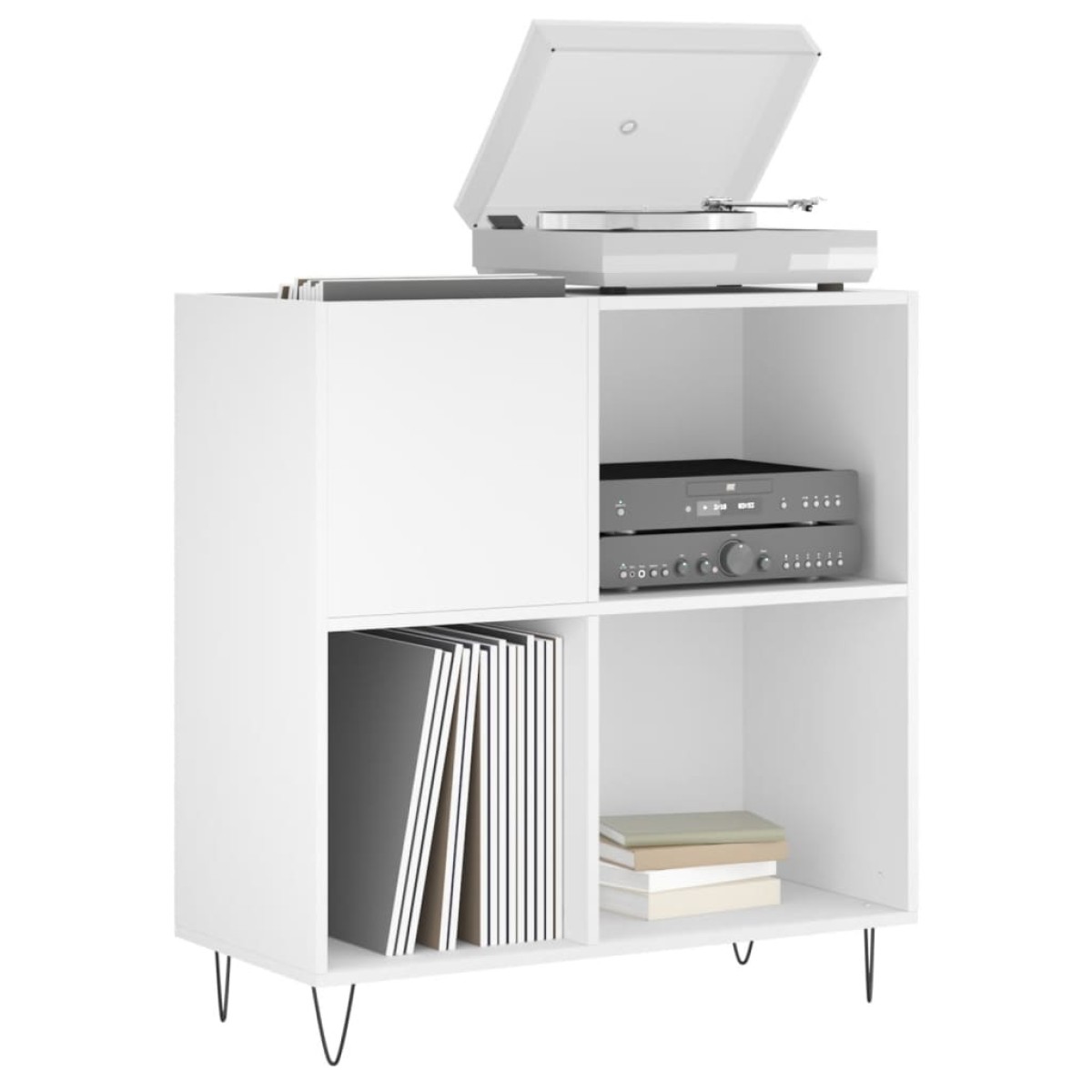 vidaXL Έπιπλο Δίσκων Λευκό 84,5 x 38 x 89 εκ. από Επεξεργασμένο Ξύλο