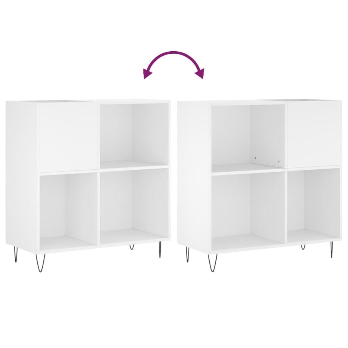 vidaXL Έπιπλο Δίσκων Λευκό 84,5 x 38 x 89 εκ. από Επεξεργασμένο Ξύλο