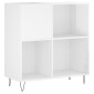 vidaXL Δισκοθήκη Γυαλιστερή Λευκή 84,5 x 38x 89 εκ. από Επεξεργ. Ξύλο
