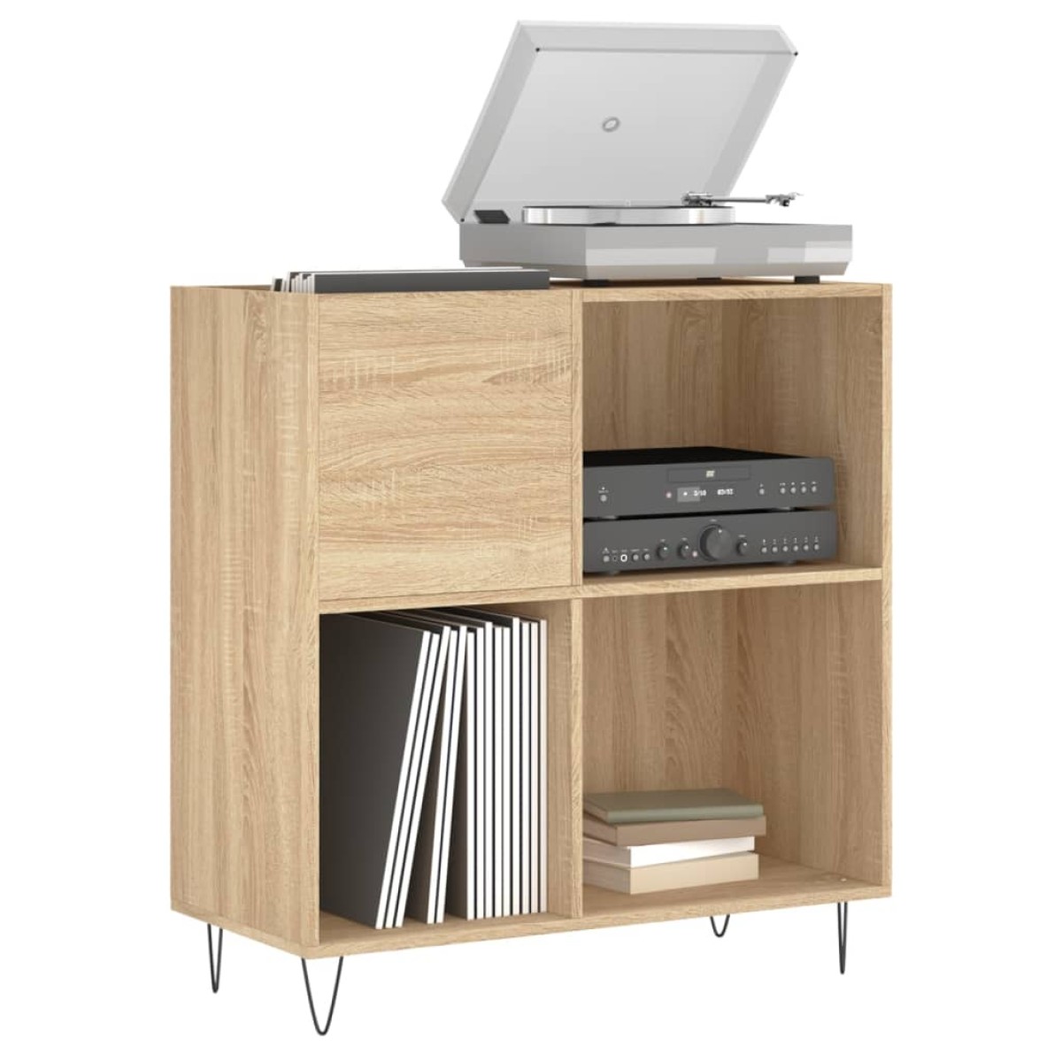 vidaXL Δισκοθήκη Sonoma Δρυς 84,5 x 38 x 89 εκ. από Επεξεργασμένο Ξύλο