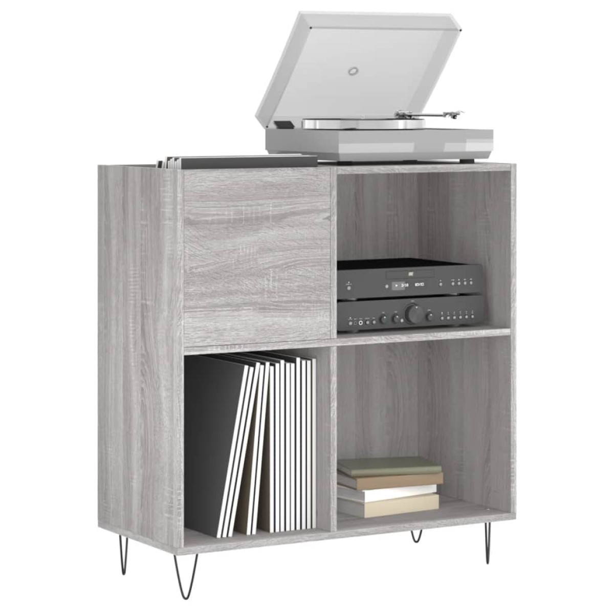 vidaXL Δισκοθήκη Γκρι Sonoma 84,5 x 38 x 89 εκ. από Επεξεργασμένο Ξύλο