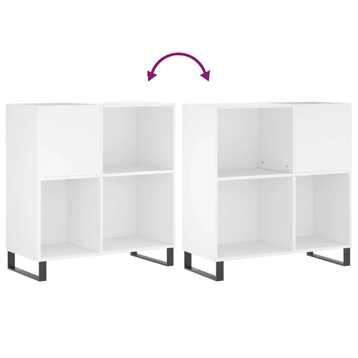 vidaXL Έπιπλο Δίσκων Λευκό 84,5 x 38 x 89 εκ. από Επεξεργασμένο Ξύλο