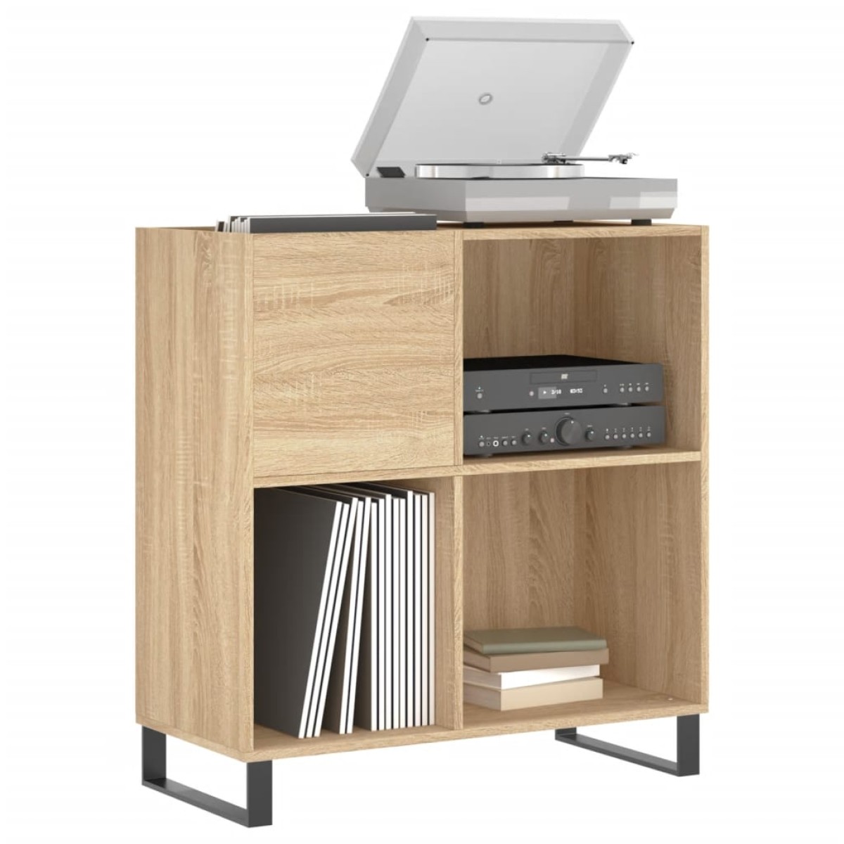 vidaXL Δισκοθήκη Sonoma Δρυς 84,5 x 38 x 89 εκ. από Επεξεργασμένο Ξύλο