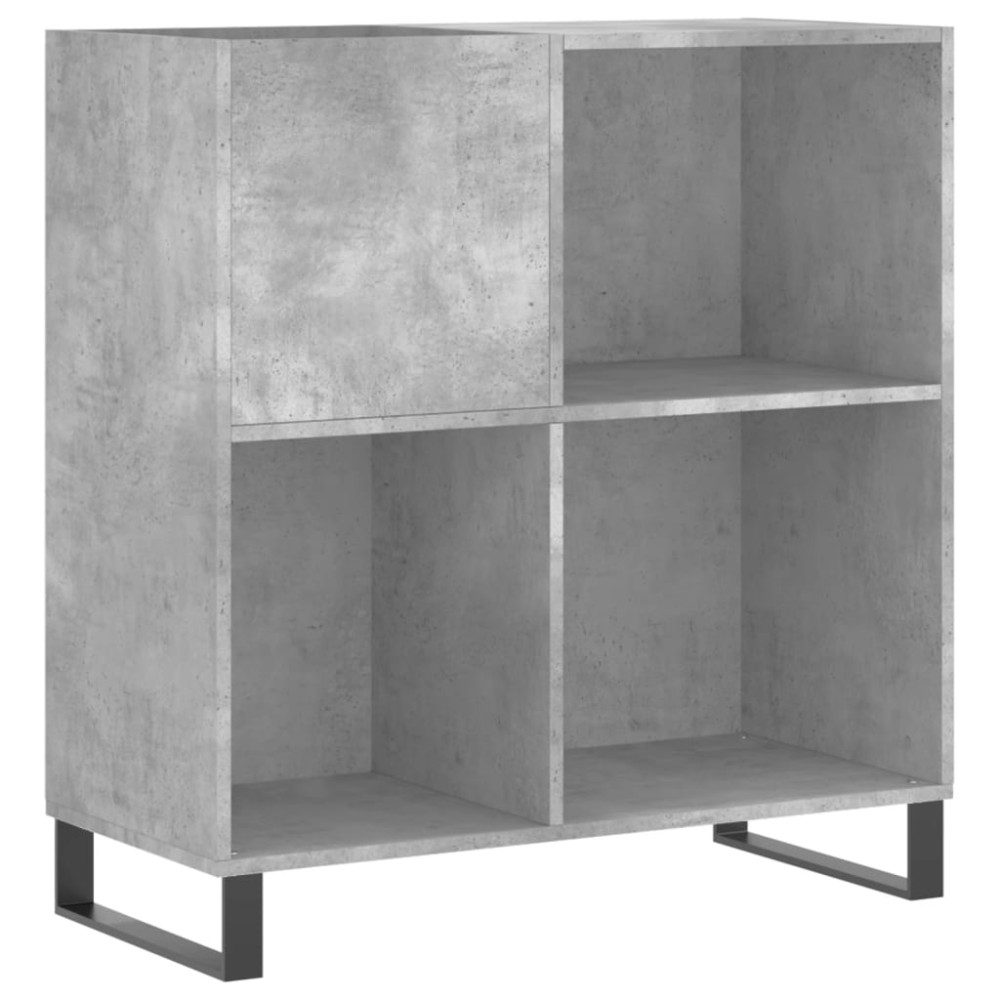 vidaXL Δισκοθήκη Γκρι Σκυροδέματος 84,5 x 38 x 89 εκ από Επεξεργ. Ξύλο