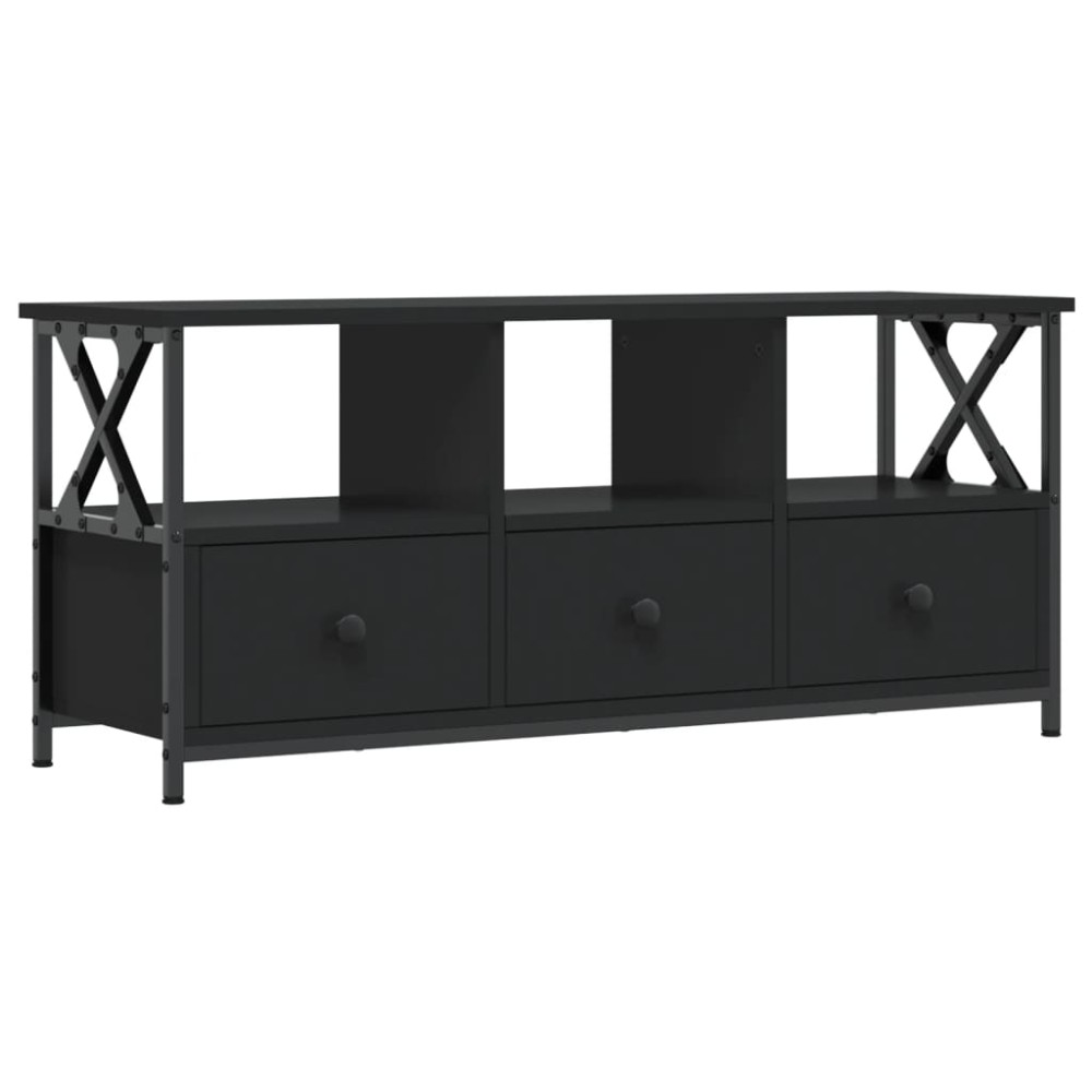 vidaXL Έπιπλο Τηλεόρασης Μαύρο 102x33x45 εκ. Επεξεργασμένο Ξύλο/Σίδερο