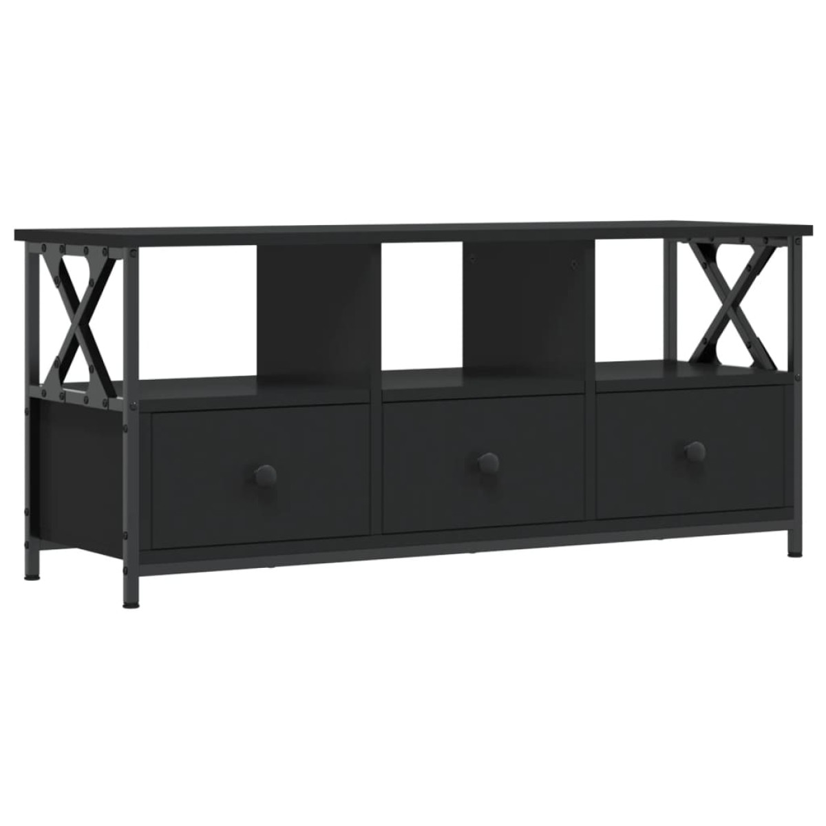 vidaXL Έπιπλο Τηλεόρασης Μαύρο 102x33x45 εκ. Επεξεργασμένο Ξύλο/Σίδερο