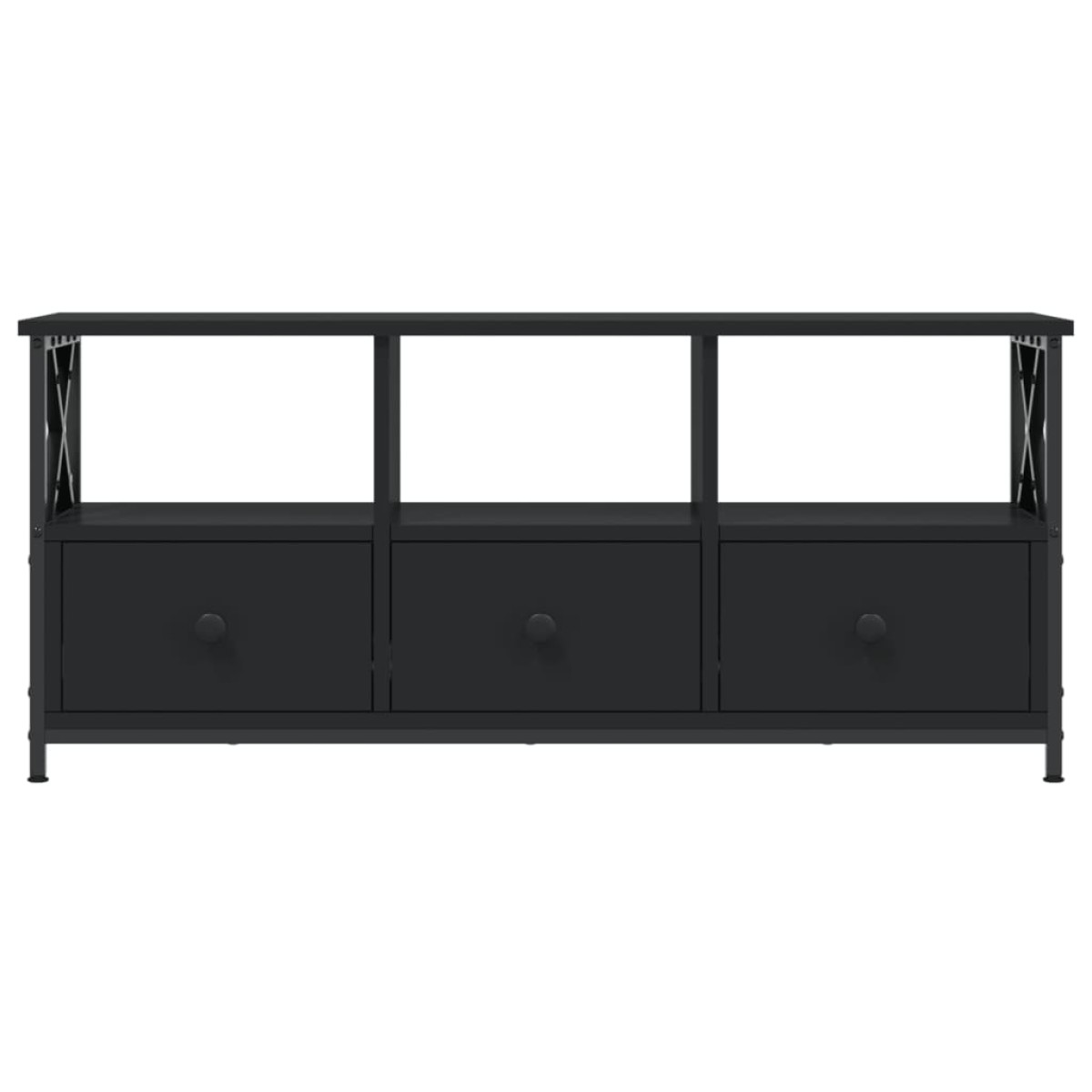 vidaXL Έπιπλο Τηλεόρασης Μαύρο 102x33x45 εκ. Επεξεργασμένο Ξύλο/Σίδερο