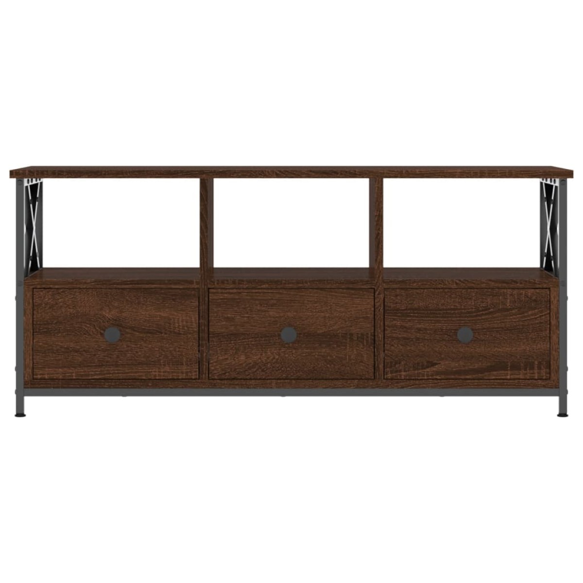 vidaXL Έπιπλο Τηλεόρασης Καφέ Δρυς 102x33x45 εκ. Επεξ. Ξύλο/Σίδερο
