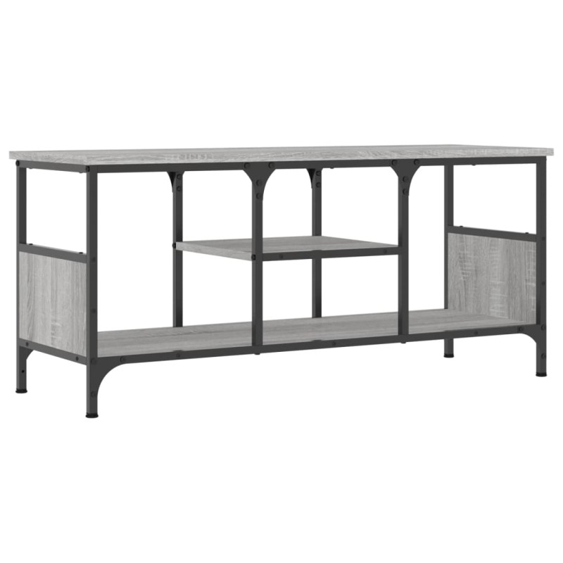 vidaXL Έπιπλο Τηλεόρασης Sonoma Γκρι 100x35x45 εκ. Επεξ. Ξύλο/Σίδερο