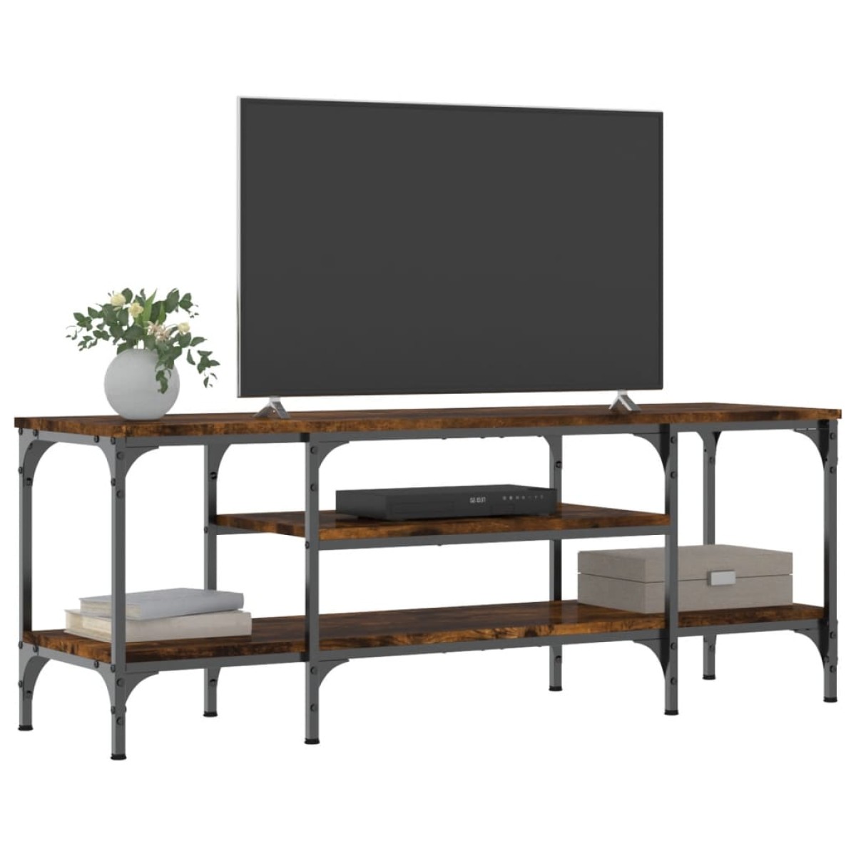 vidaXL Έπιπλο Τηλεόρασης Καπνιστή Δρυς 121x35x45 εκ. Επεξ. Ξύλο/Σίδερο