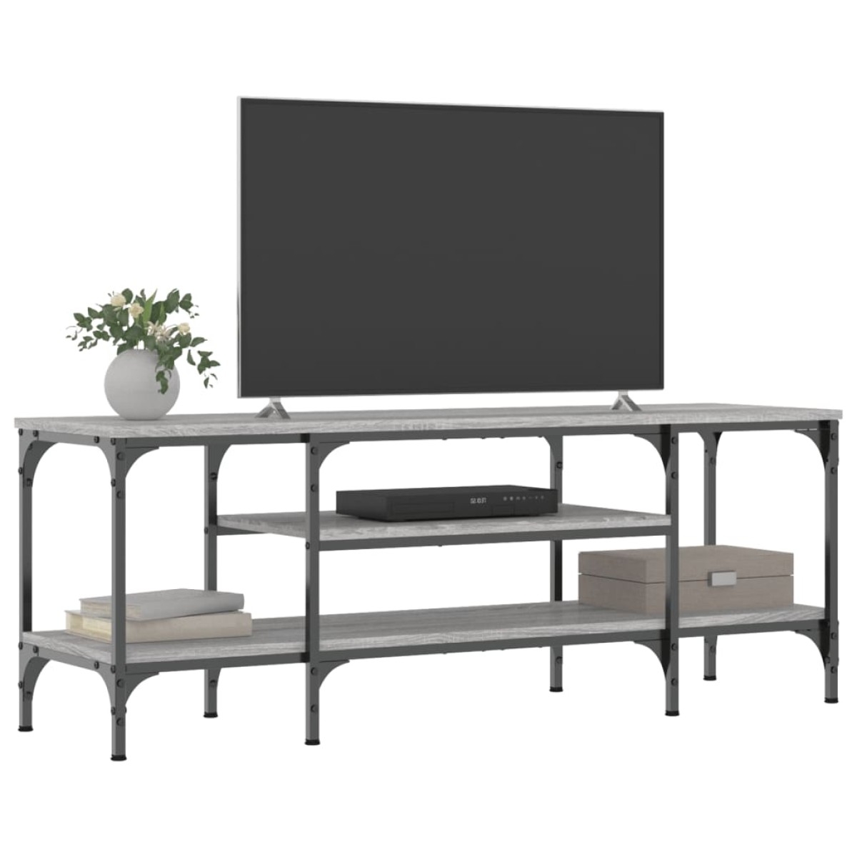 vidaXL Έπιπλο Τηλεόρασης Sonoma Γκρι 121x35x45 εκ. Επεξ. Ξύλο/Σίδερο