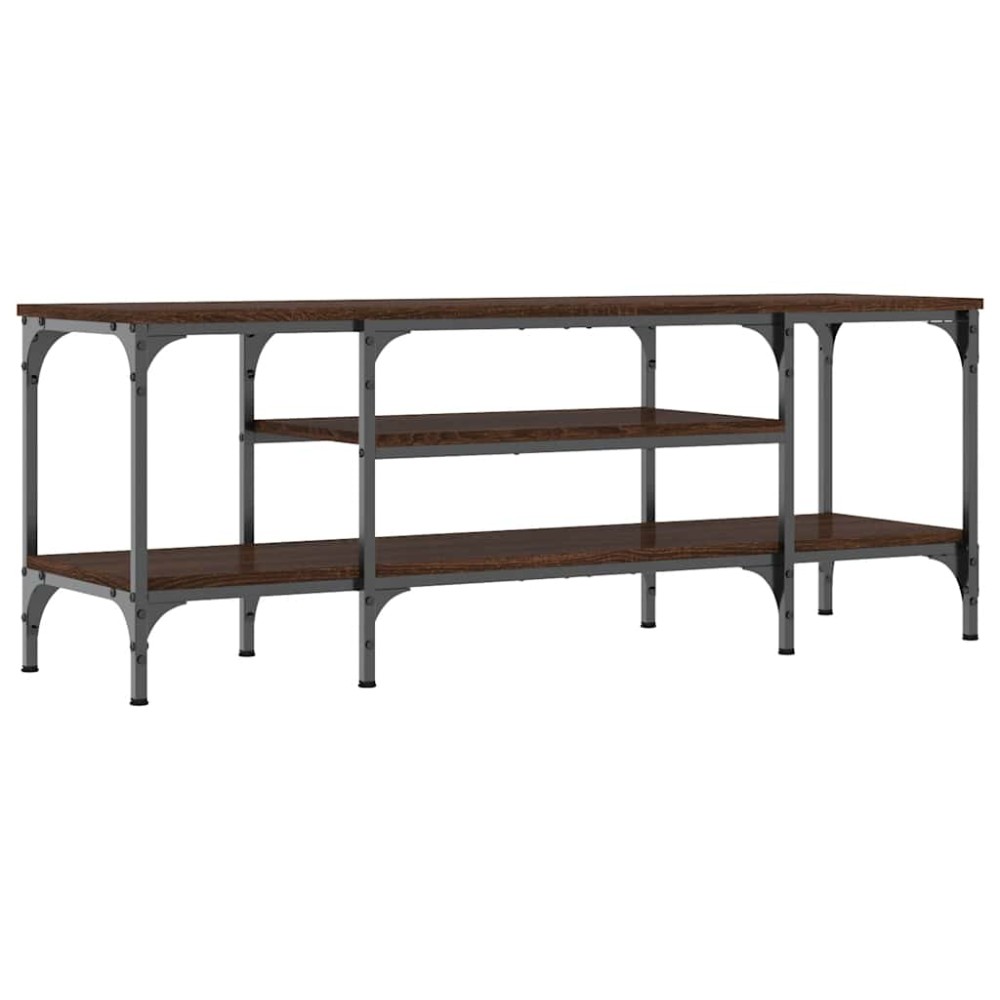 vidaXL Έπιπλο Τηλεόρασης Καφέ Δρυς 121x35x45 εκ. Επεξ. Ξύλο/Σίδερο