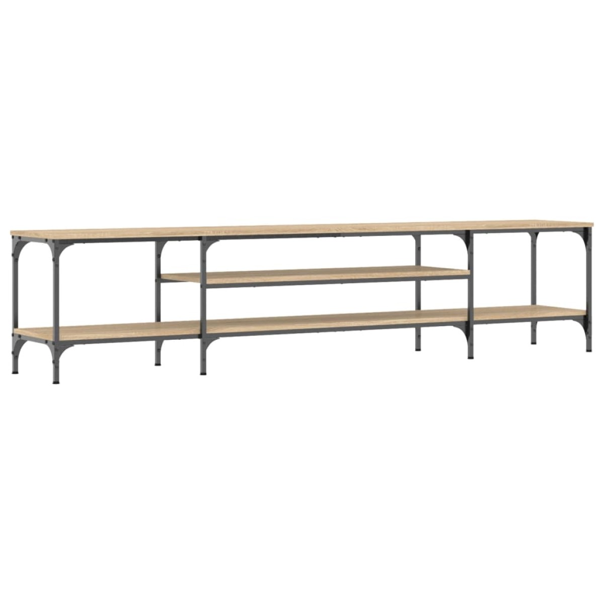 vidaXL Έπιπλο Τηλεόρασης Sonoma Δρυς 201x35x45 εκ. Επεξ. Ξύλο/Σίδερο