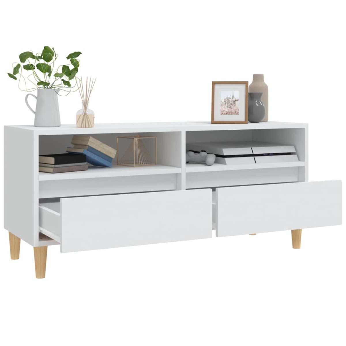 vidaXL Έπιπλο Τηλεόρασης Λευκό 100x34,5x44,5 εκ. Επεξεργασμένο Ξύλο