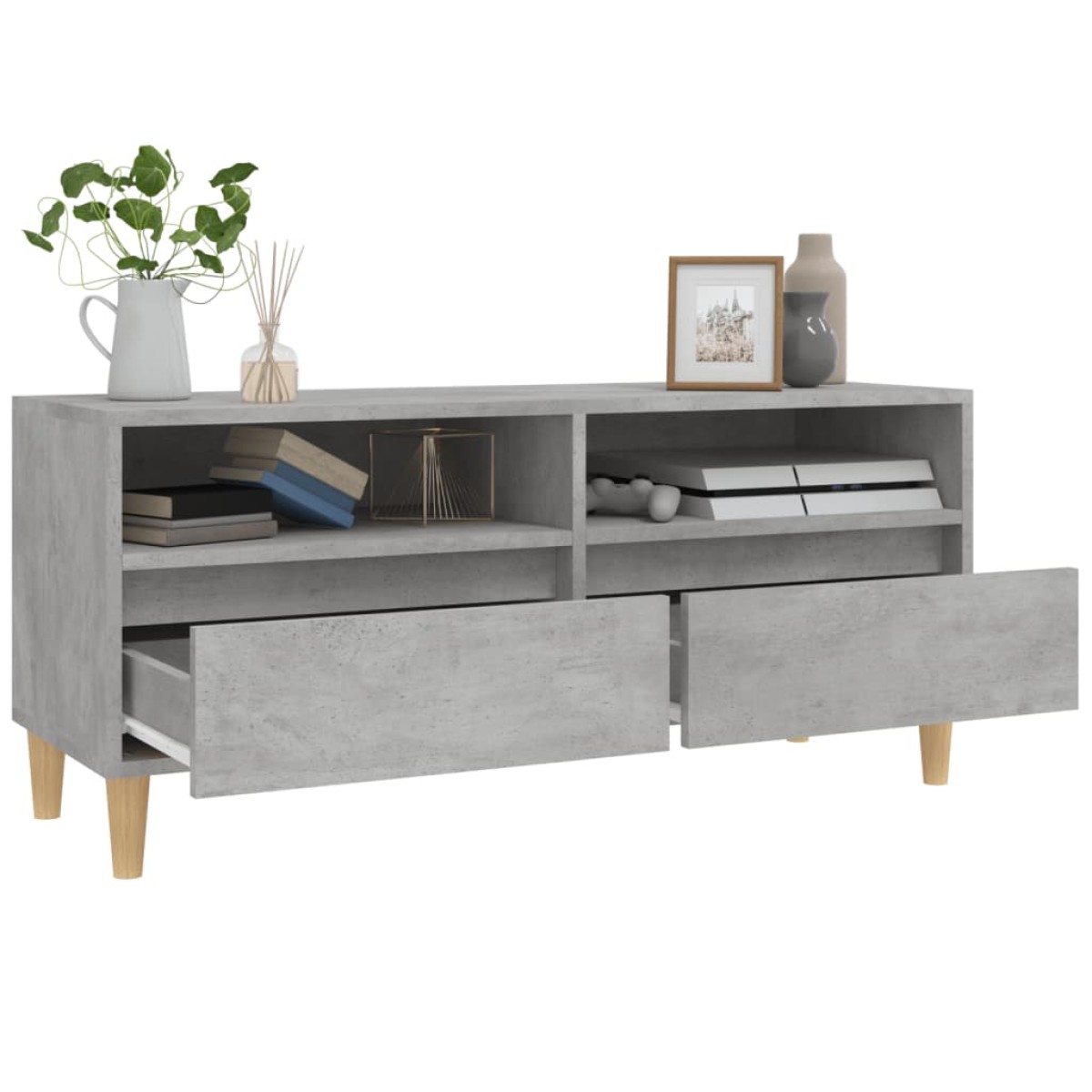 vidaXL Έπιπλο Τηλεόρασης Γκρι Σκυρ. 100 x 34,5 x 44,5 εκ. Επεξ. Ξύλο