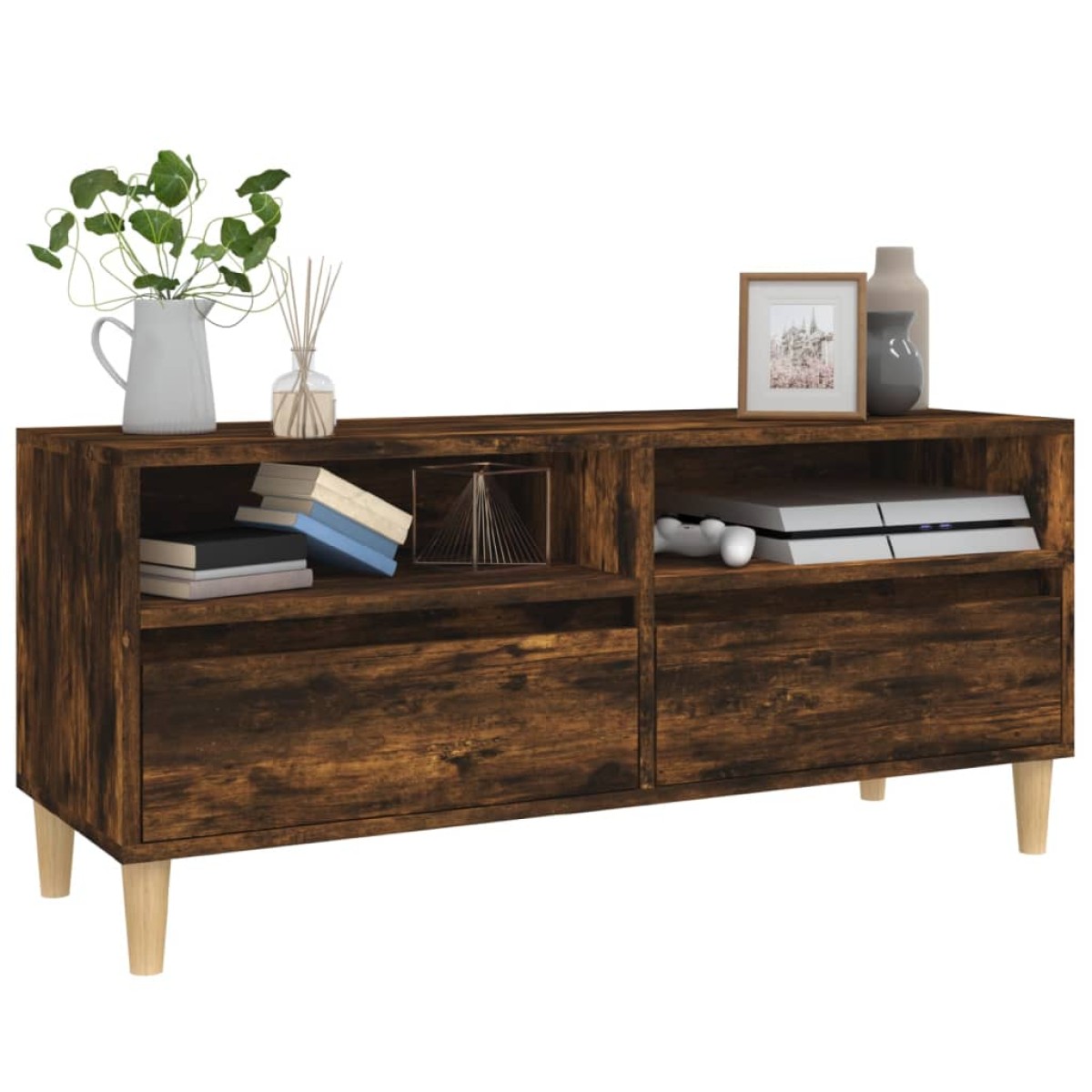 vidaXL Έπιπλο Τηλεόρασης Καπνιστή Δρυς 100x34,5x44,5 εκ. Επεξ. Ξύλο