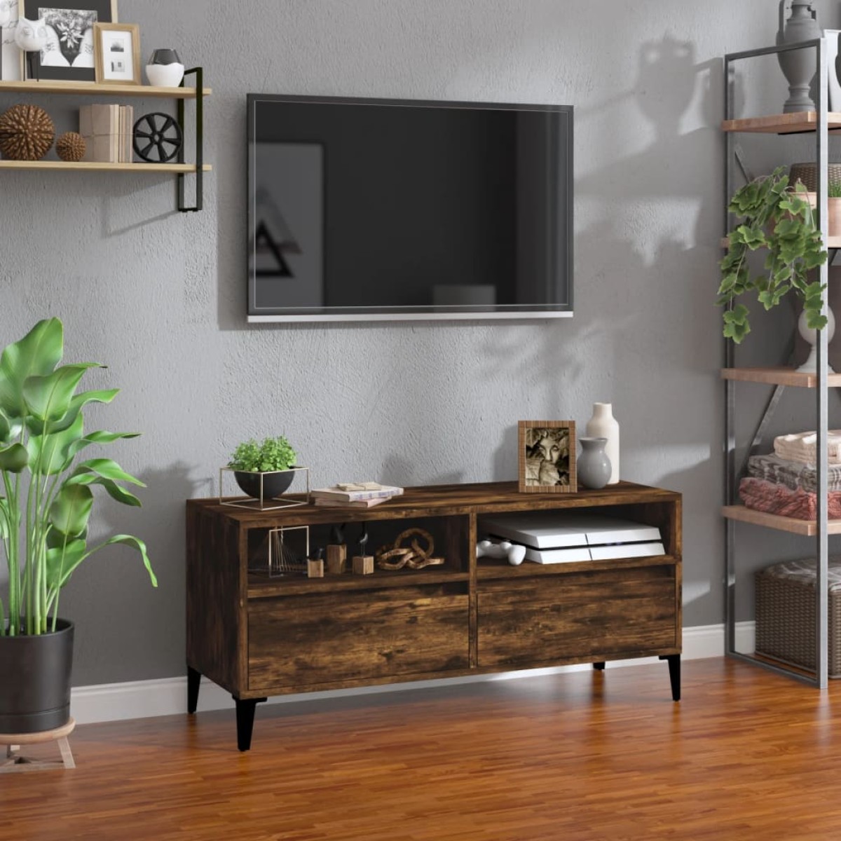 vidaXL Έπιπλο Τηλεόρασης Καπνιστή Δρυς 100x34,5x44,5 εκ. Επεξ. Ξύλο