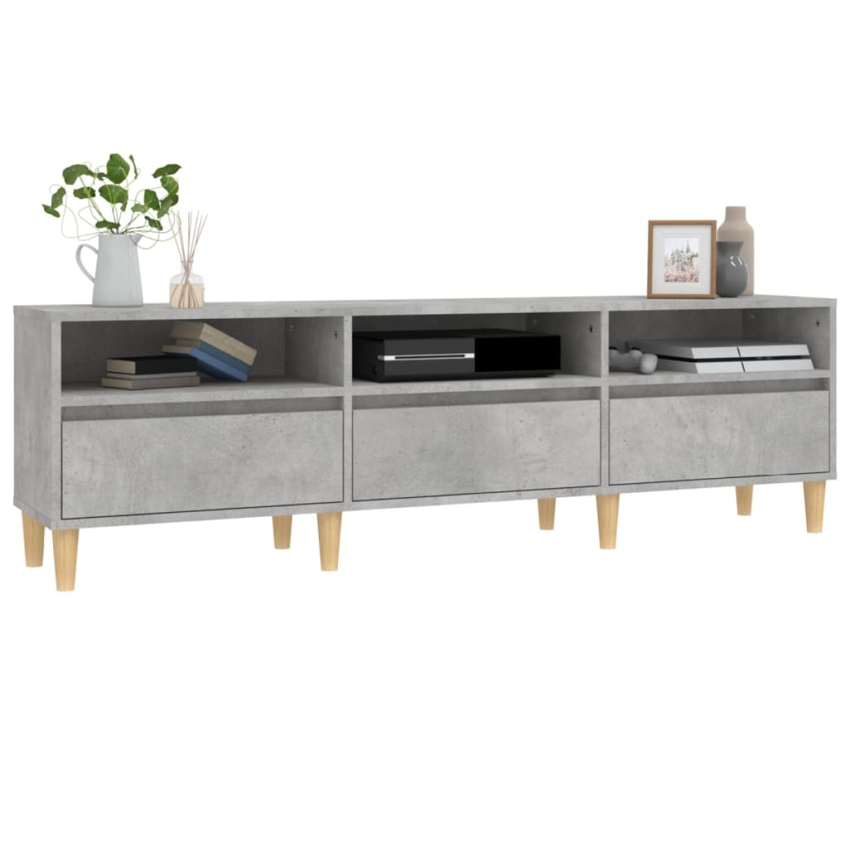 vidaXL Έπιπλο Τηλεόρασης Γκρι Σκυρ. 150x30x44,5 εκ. Επεξ. Ξύλο
