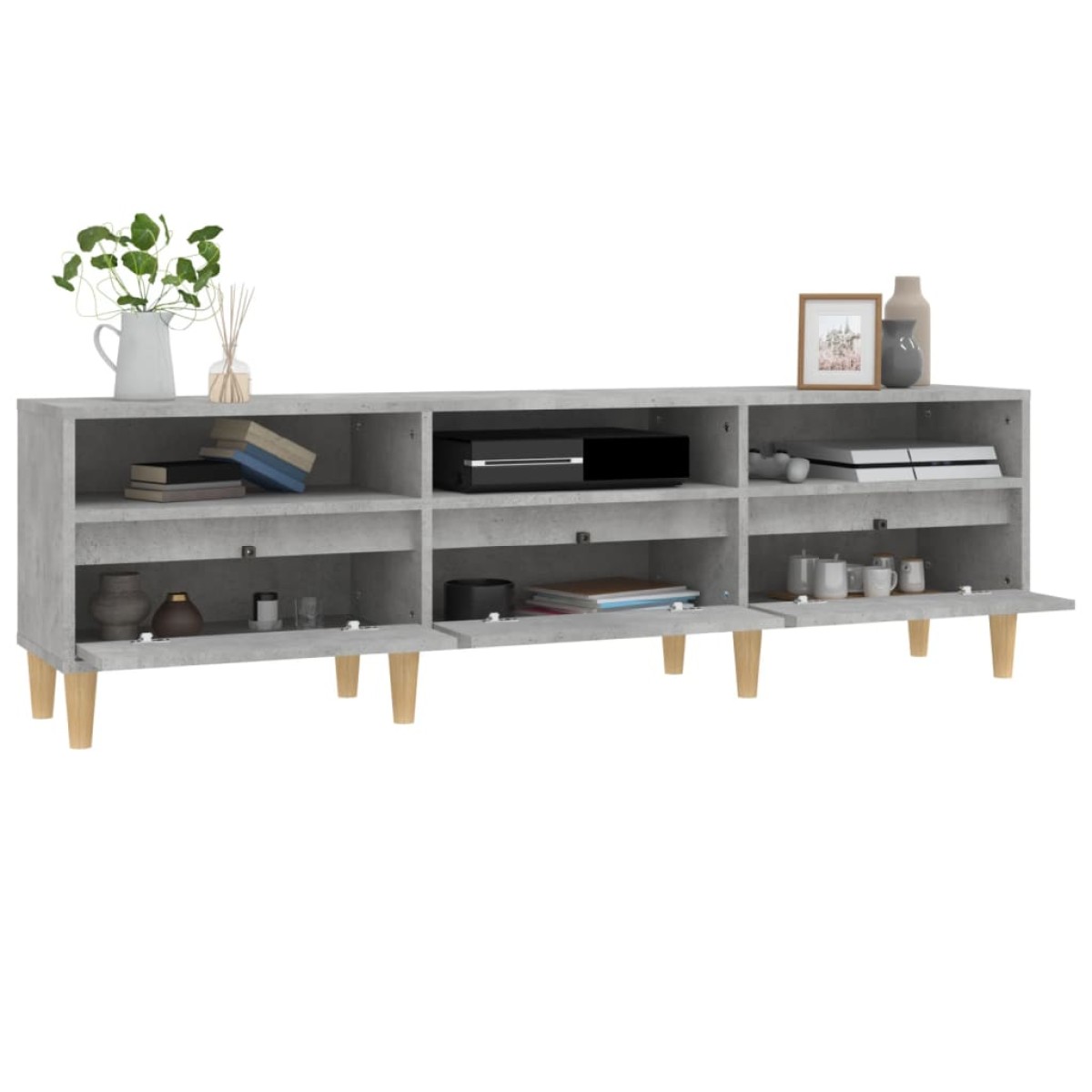 vidaXL Έπιπλο Τηλεόρασης Γκρι Σκυρ. 150x30x44,5 εκ. Επεξ. Ξύλο