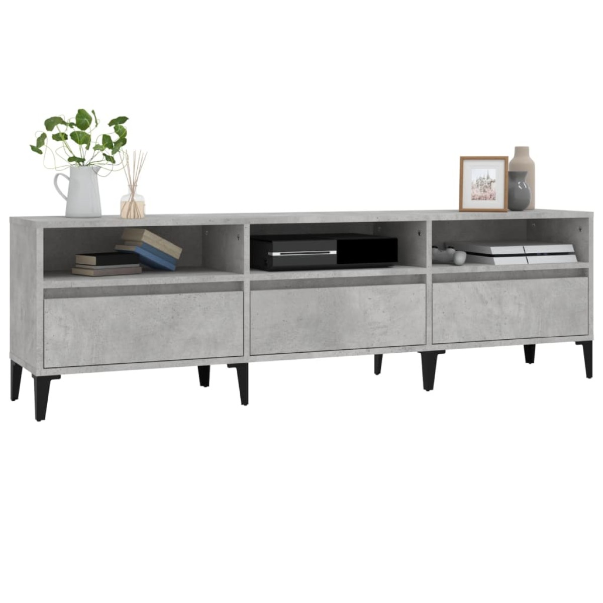 vidaXL Έπιπλο Τηλεόρασης Γκρι Σκυρ. 150x30x44,5 εκ. Επεξ. Ξύλο
