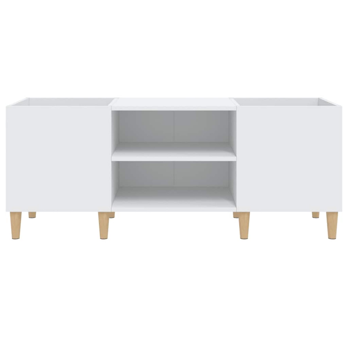vidaXL Δισκοθήκη Λευκή 121 x 38 x 48 εκ. Επεξεργασμένο Ξύλο